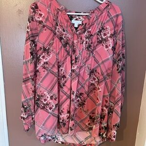 Charter Club Pink Floral Blouse